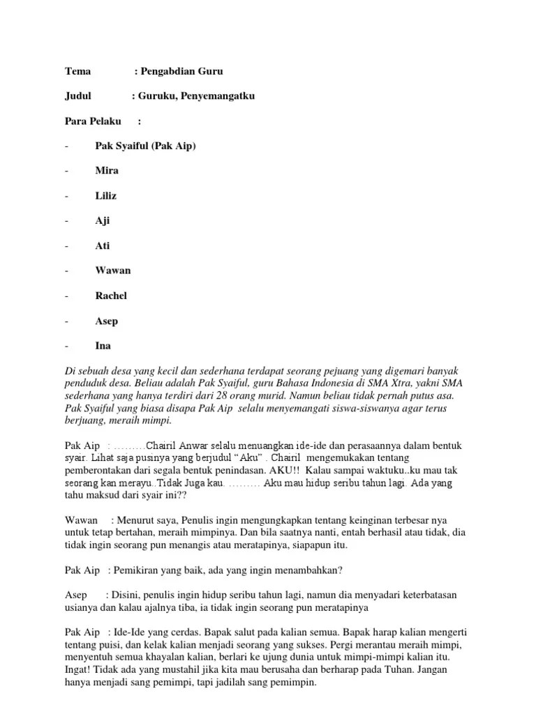 Naskah Drama Tentang Perjuangan Seorang Guru - Seputaran Guru