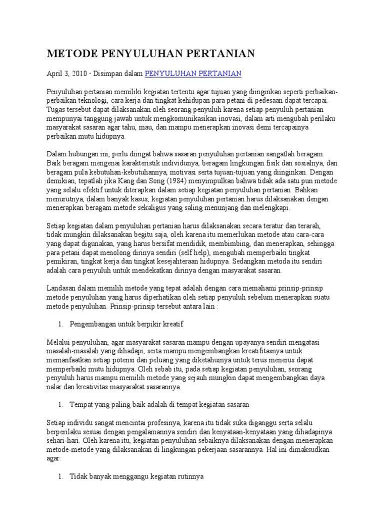 Metode Penyuluhan | PDF