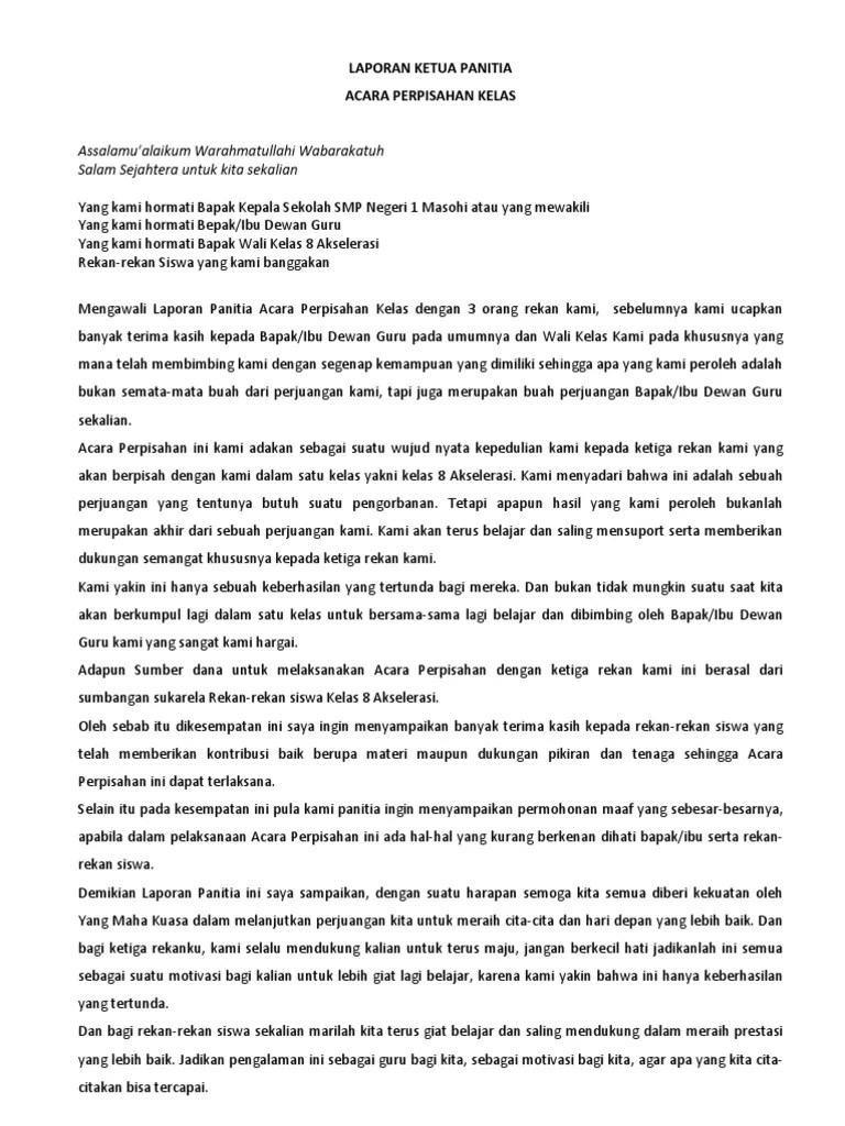 Contoh Kata Sambutan Ketua Panitia Perpisahan Sd – Berbagai Contoh