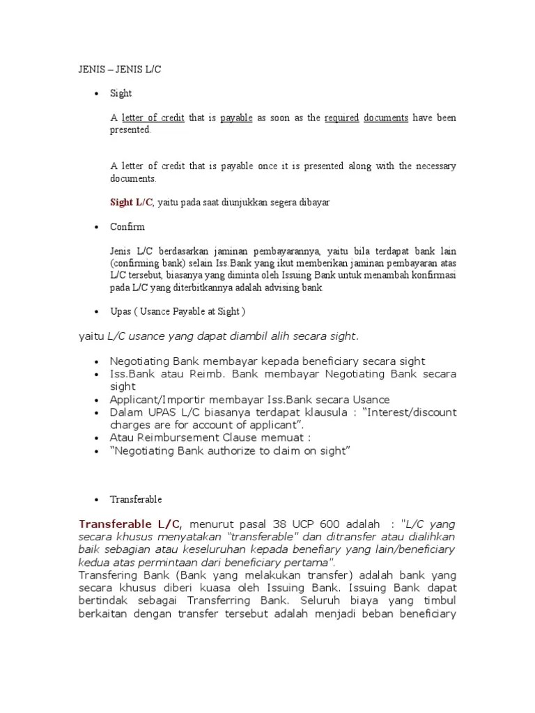 Jenis LC | PDF | Konosemen | Penerima Barang