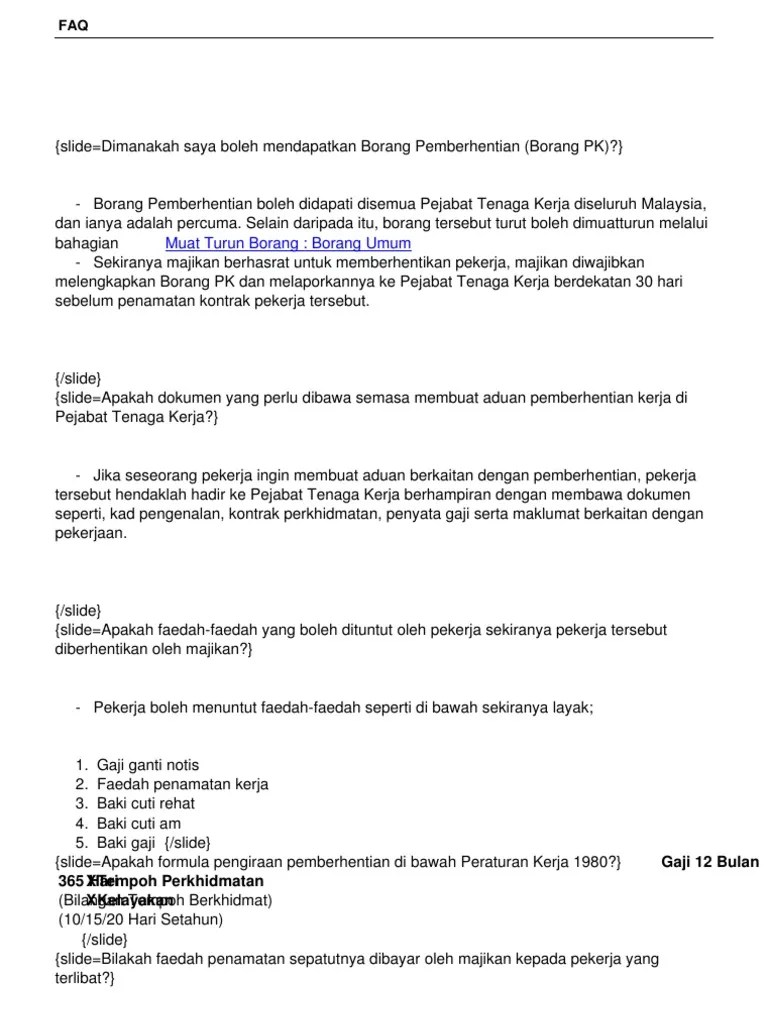 Contoh Surat Diberhentikan Kerja Oleh Majikan / Contoh Surat Penamatan Perkhidmatan Letter 7saudara Com