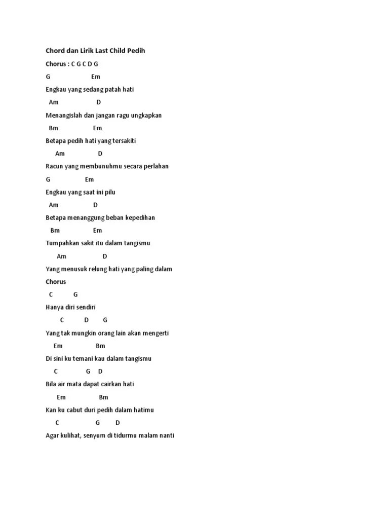 Chord Dan Lirik Last Child Pedih | PDF