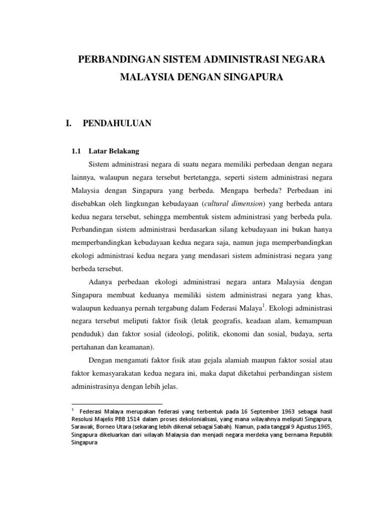 Per Banding An Sistem Administrasi Negara Malaysia Dengan Singapura | PDF