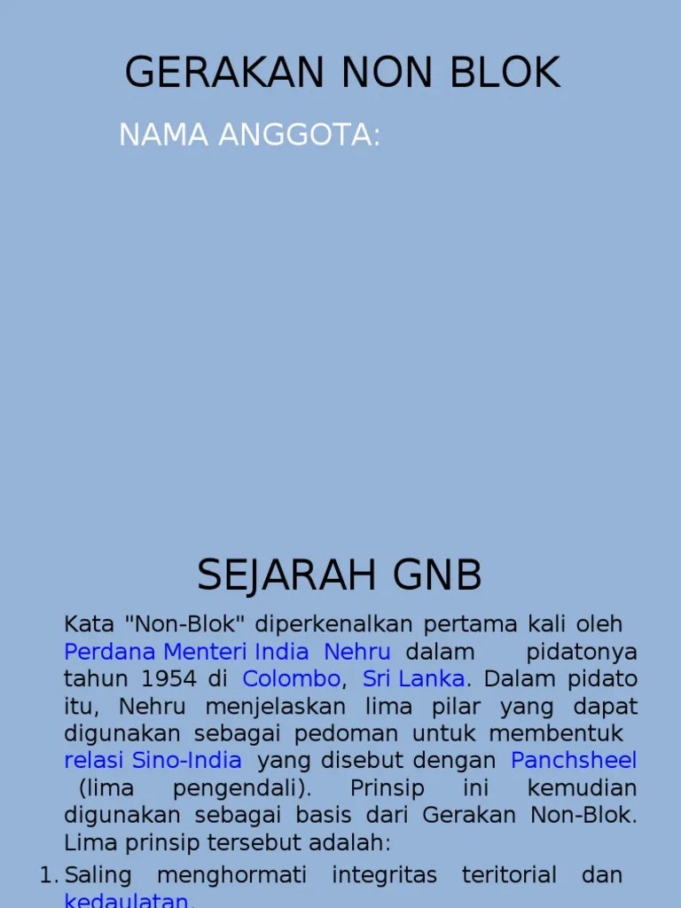 Gerakan Non Blok | PDF