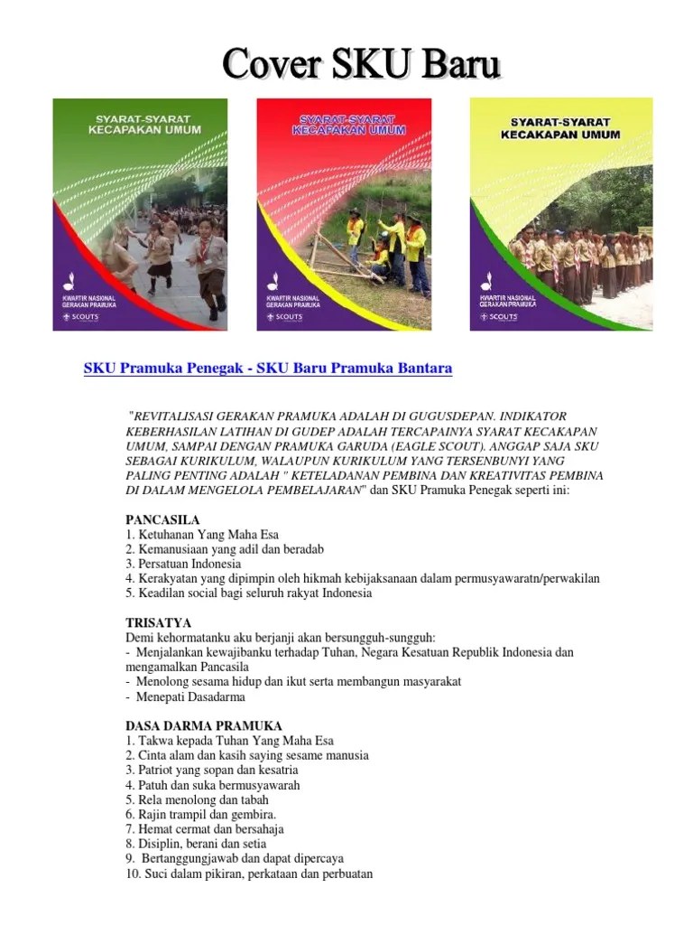 Seri lulus sku pramuka penegak bantara. Sku Pramuka Penegak Pdf