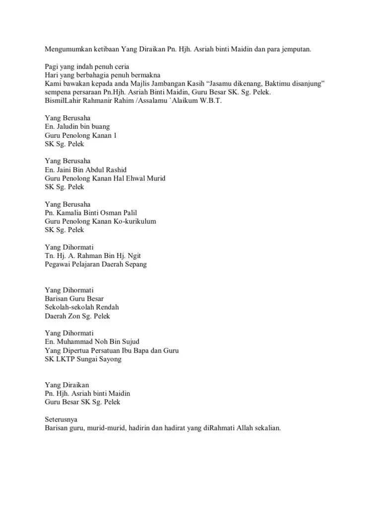 Persaraan pantun perpisahan rakan sekerja. Teks Ucapan Persaraan Pdf