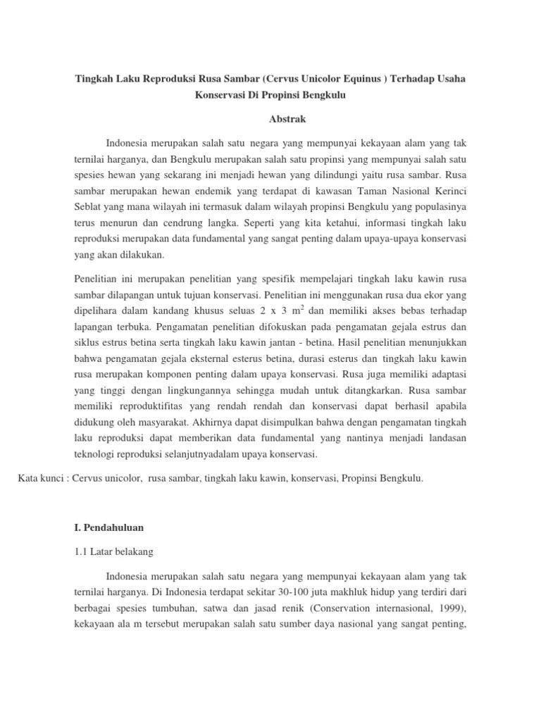 Tingkah Laku Reproduksi Rusa Sambar | PDF