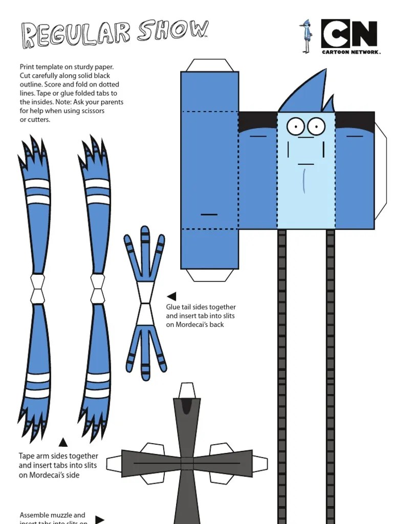 Rigby is a short, anthropomorphic brown raccoon who works as a groundskeeper at the . Mordecai Regular Show Paper Toy Pdf