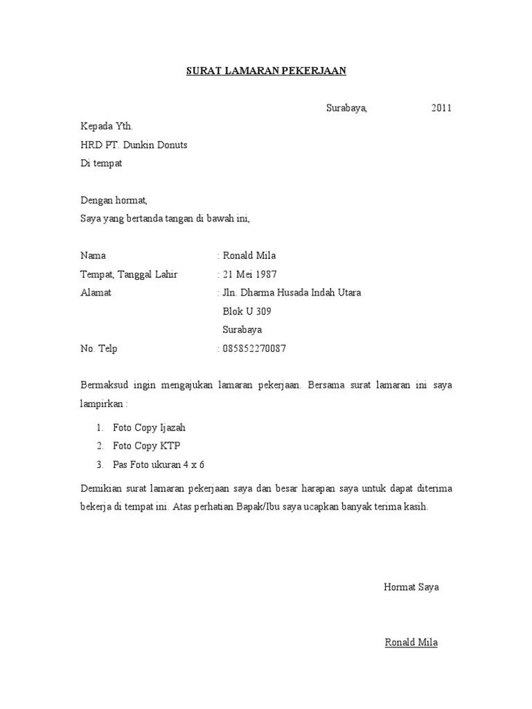 Dalam artian, poin penilaian hrd. Surat Lamaran Pekerjaan