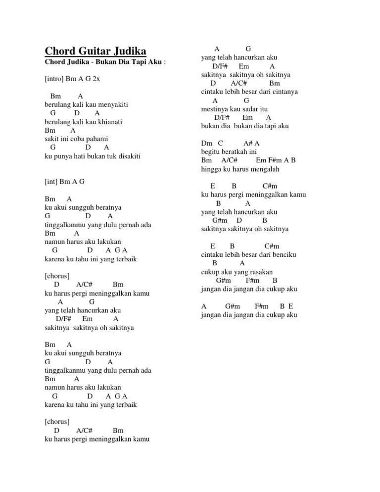 Chord Judika Bukan Dia Tapi Aku – Belajar