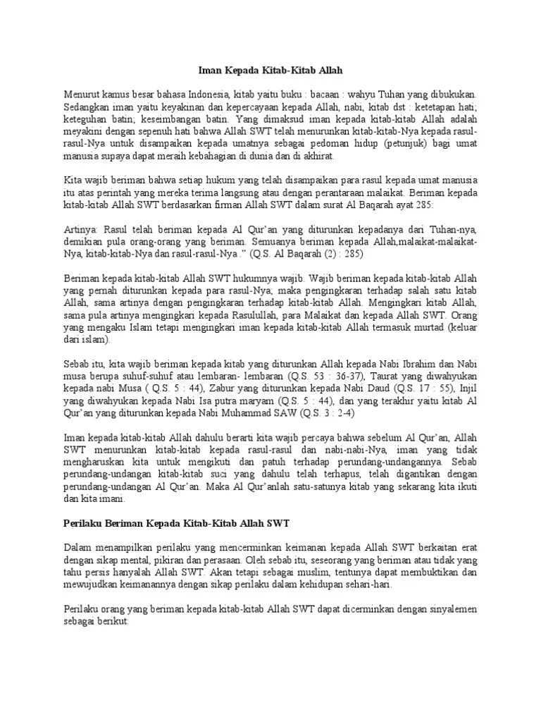 Iman Kepada Kitab | PDF