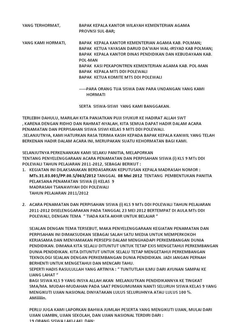 Contoh Kata Sambutan Tentang Pendidikan