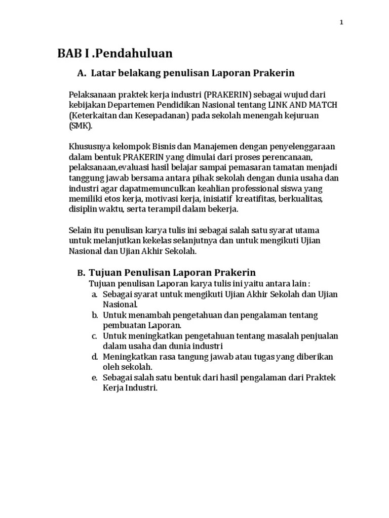 Laporan Hasil Praktek Kerja Industri | PDF