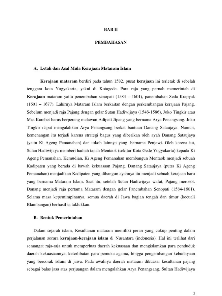 Makalah Mataram Islam | PDF