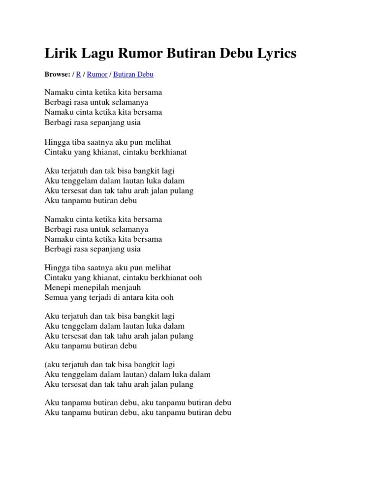 Kau buatku terjatuh dan terjatuh lagi Lirik Pdf