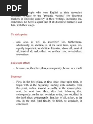 Penanda wacana / discourse markers contoh / examples: Penanda Wacana English Pdf Truth Epistemology