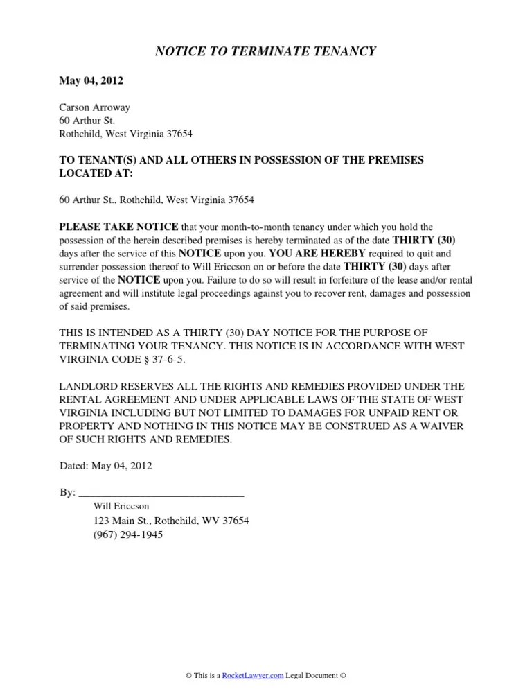 west virginia eviction notice pdf