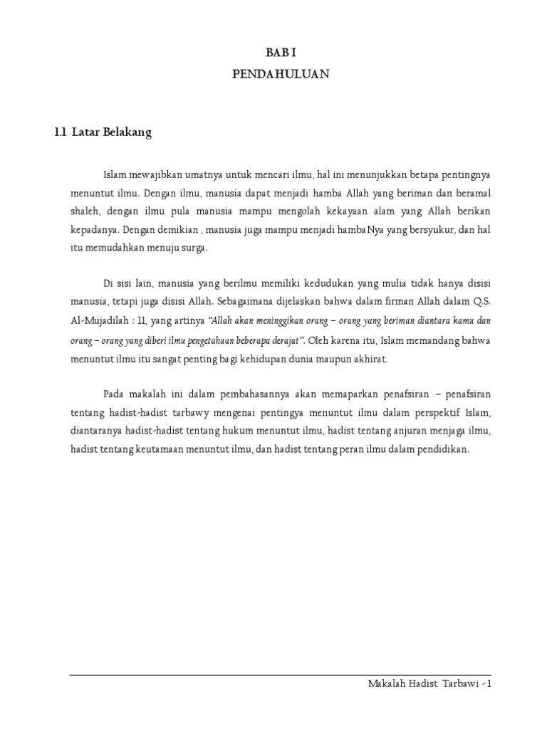 Makalah Hadist Tarbawi Tentang Pendidikan 2 | PDF