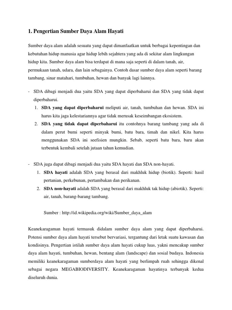 Kliping Sumber Daya Alam Hayati Dan Non Hayati – Lakaran