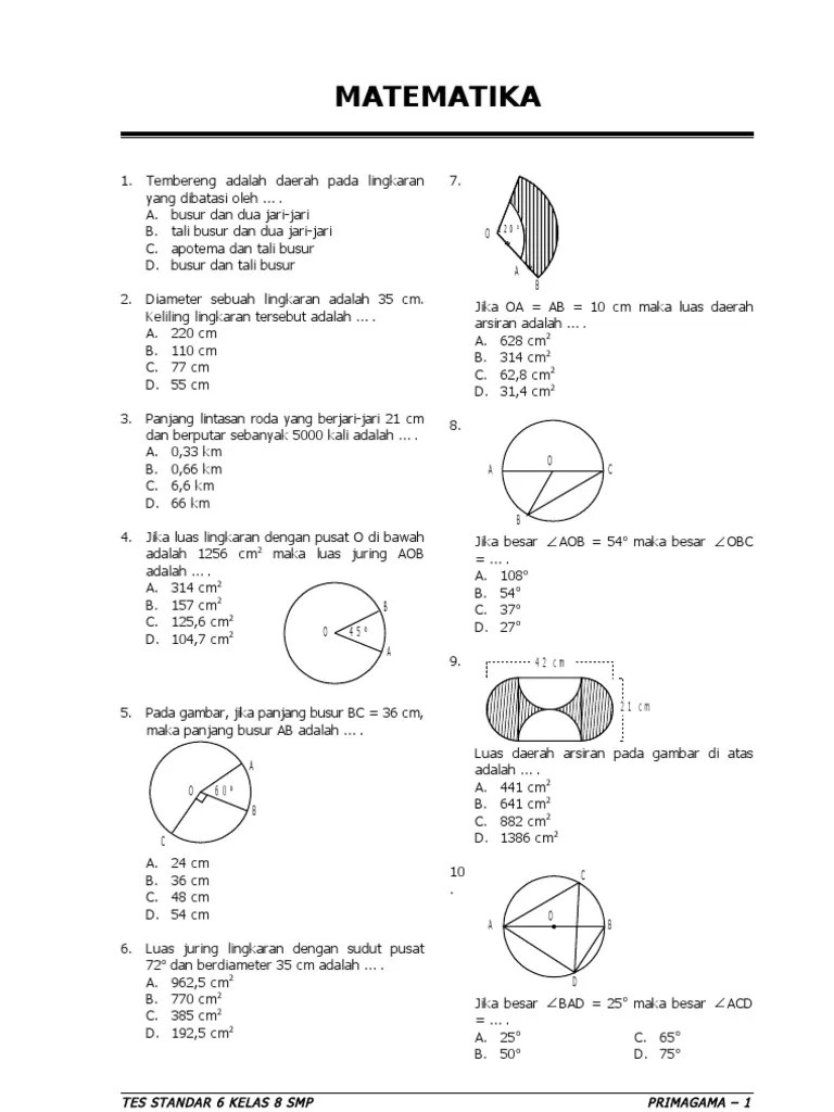 Matematika berbasis masalah untuk kelas viii smp pada materi lingkaran . Contoh Soal Keliling Lingkaran
