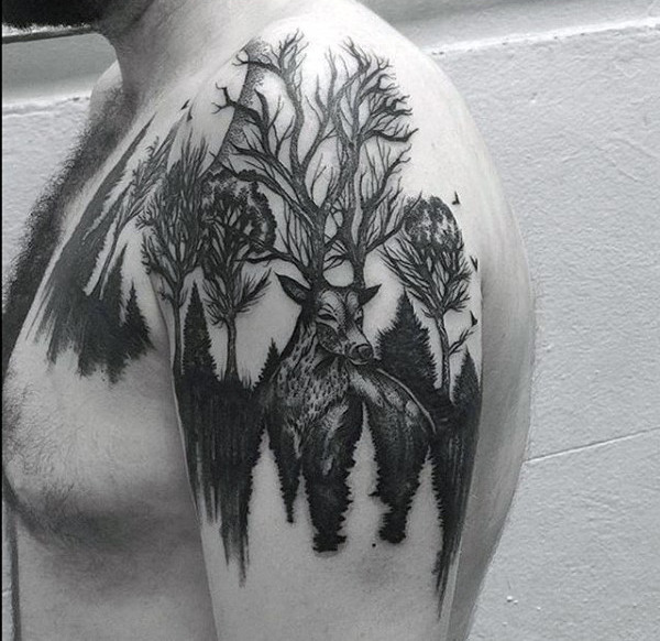 115 Forest Tattoo Designs For Men | Improb 582_x_600_jpg