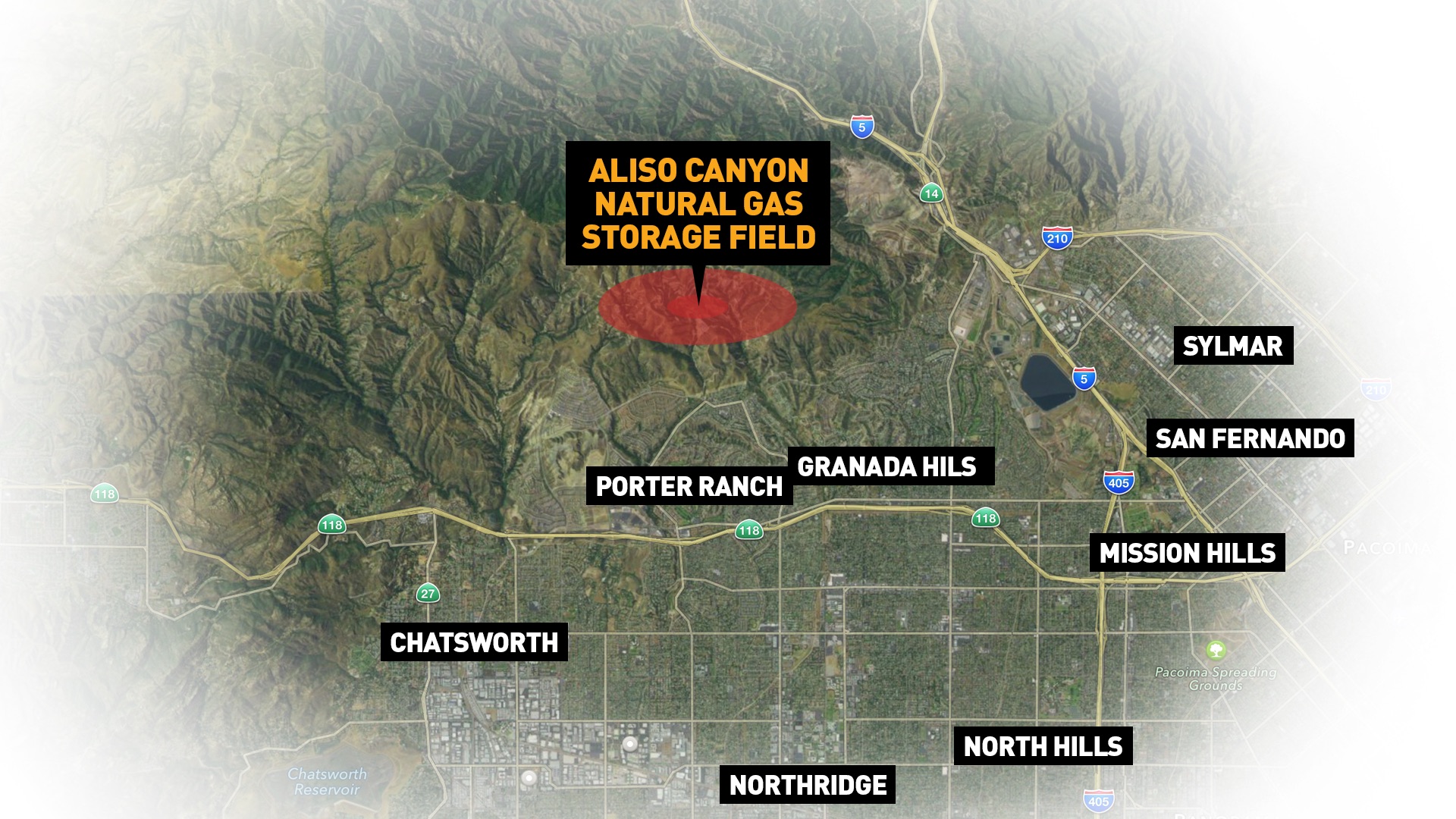 Aliso Canyon California Map The cause of Aliso Canyon well disaster is still unknown