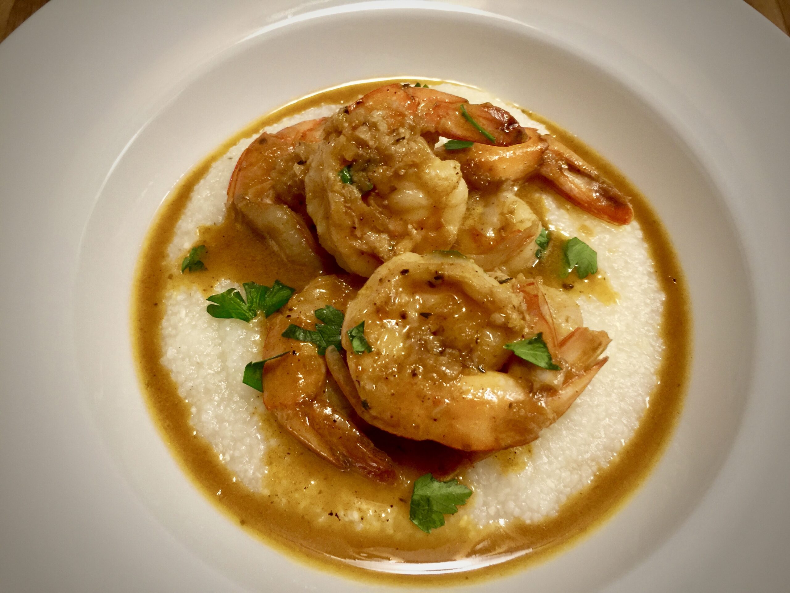 Bbq shrimp and grits recipe with grilled shrimp, a cajun andouille sausage sauce and cheese gritsfor more barbecue and grilling recipes . Bbq Shrimp Grits Nola Style Ink Embers