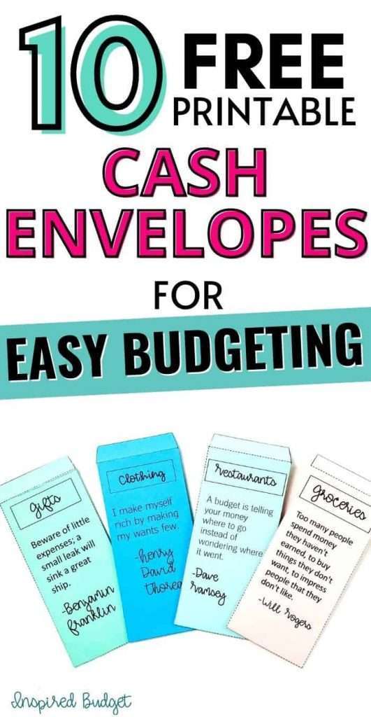 free printable cash envelopes for easy budgeting inspired budget