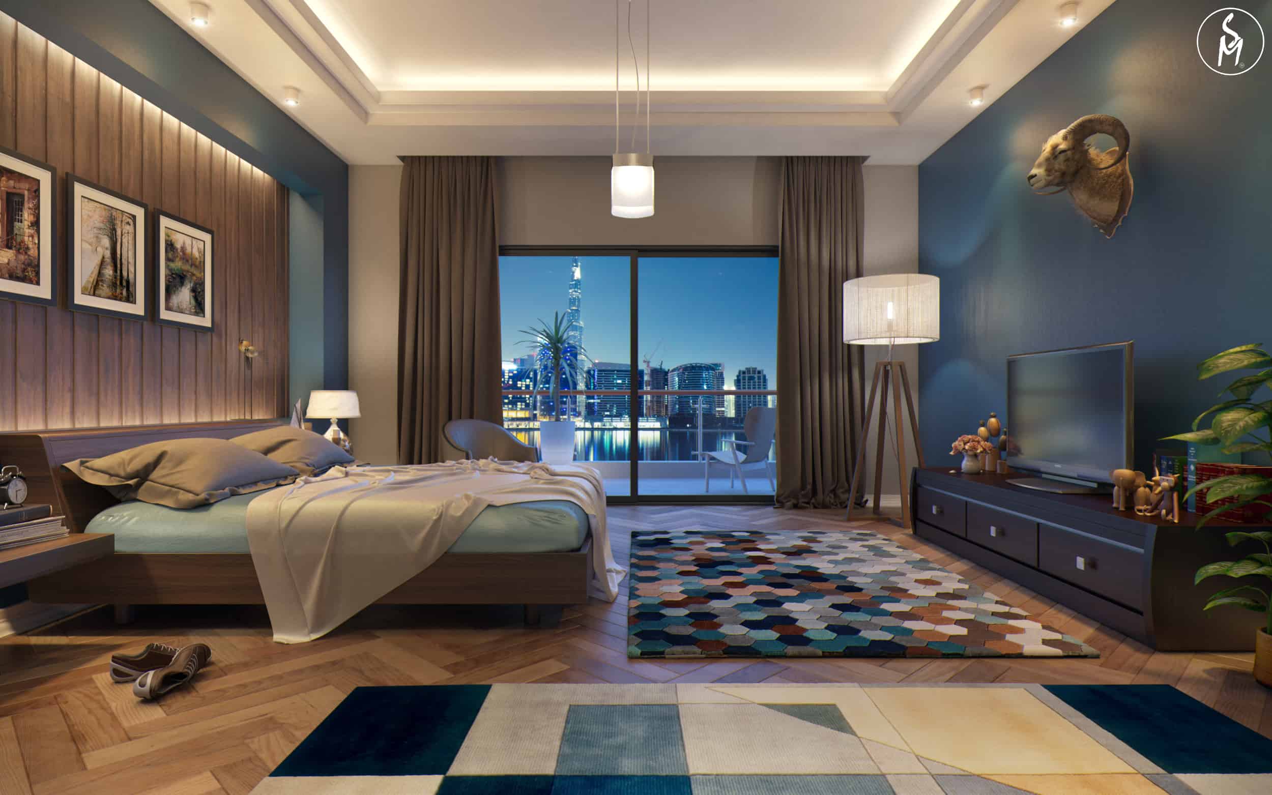 Wooden Bedroom - Interior Designio