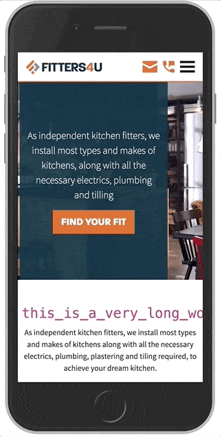Overflowing text on mobile device