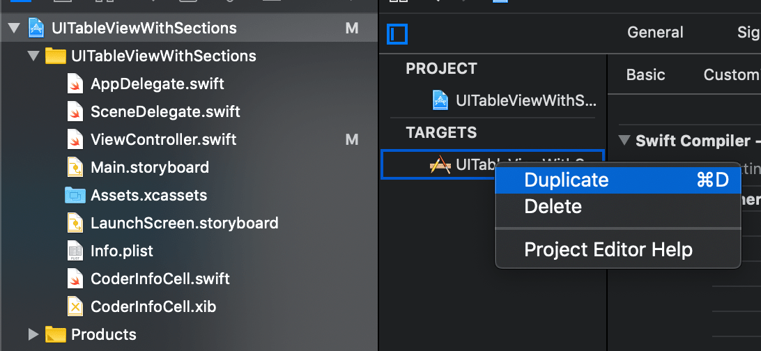 Create a duplicate target