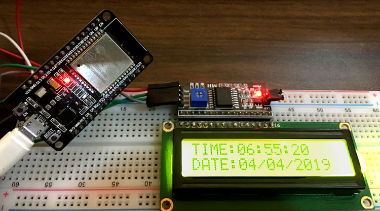Diy Internet Clock Project Using 16x2 Lcd And Esp32