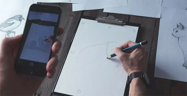 рисовать с телефона на бумагу