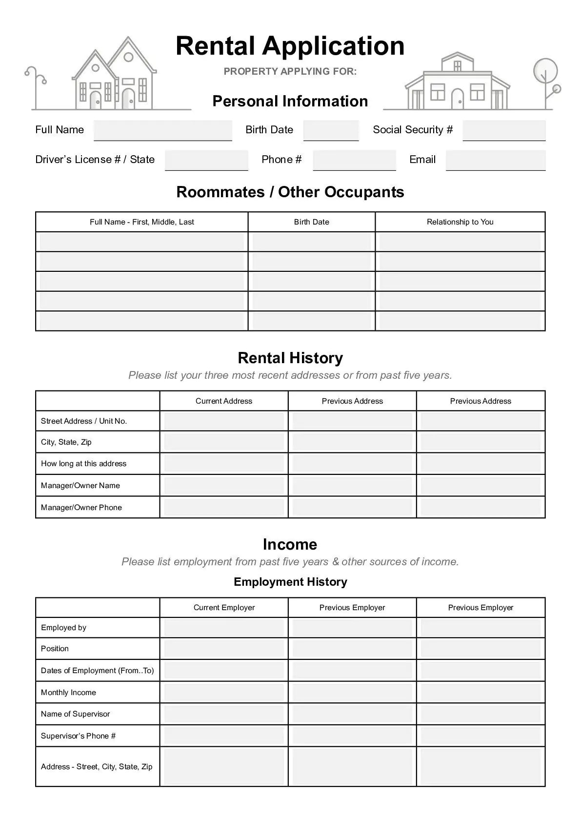 free alabama rental application form pdf word 2022 version
