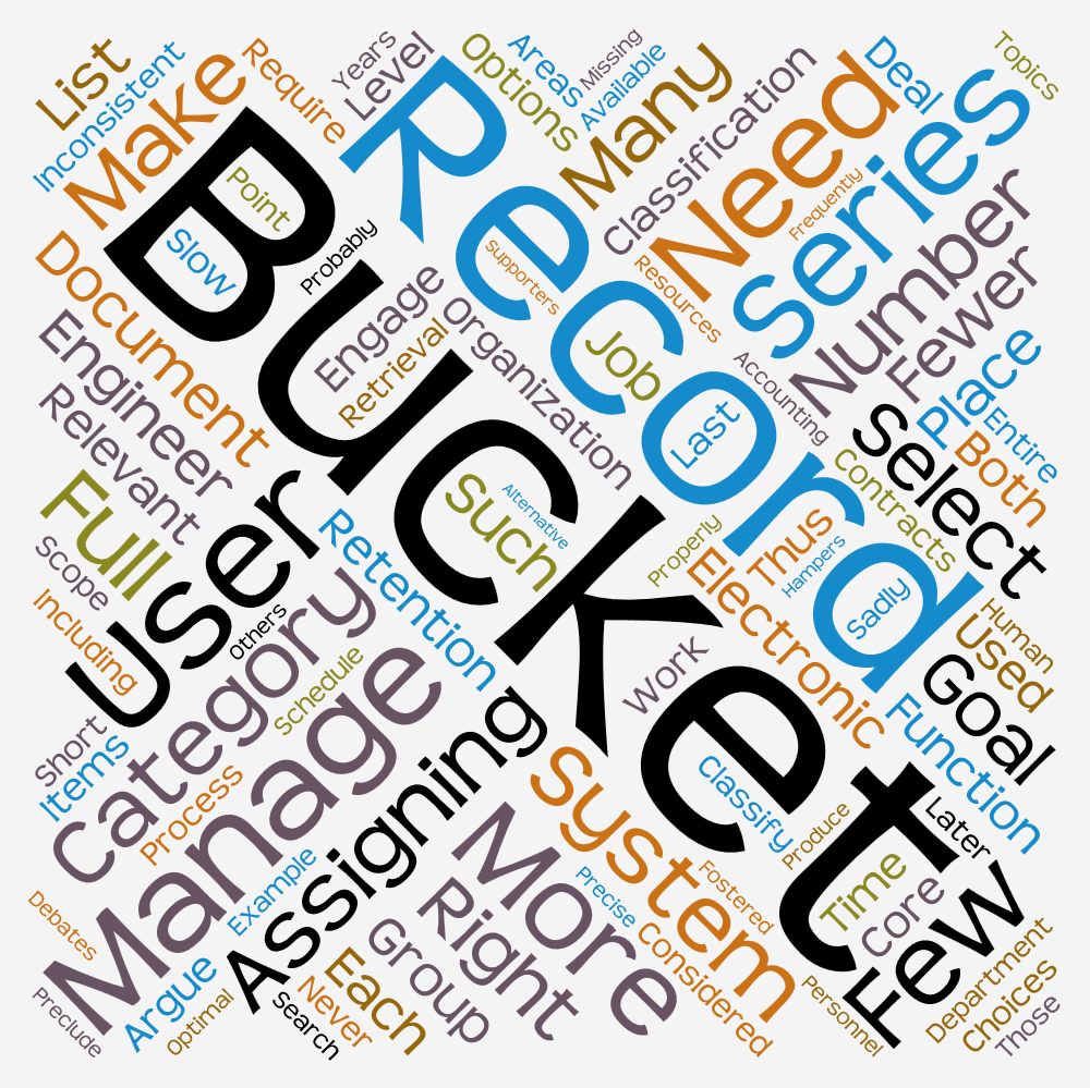 The Bucket Theory Getting It Right! Information Requirements