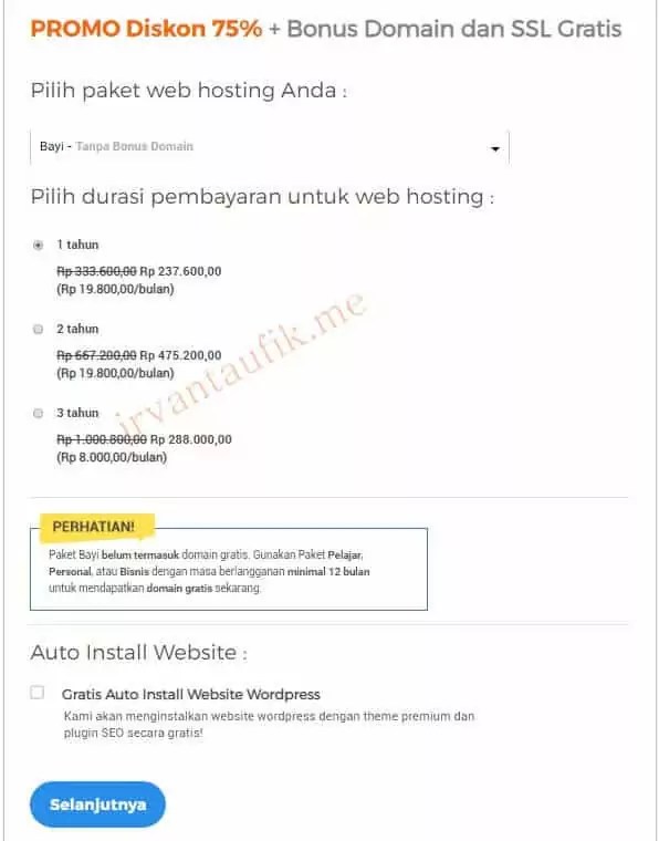 Cara Membeli Hosting Dan Domain (Contoh) - IrvanTaufik.me