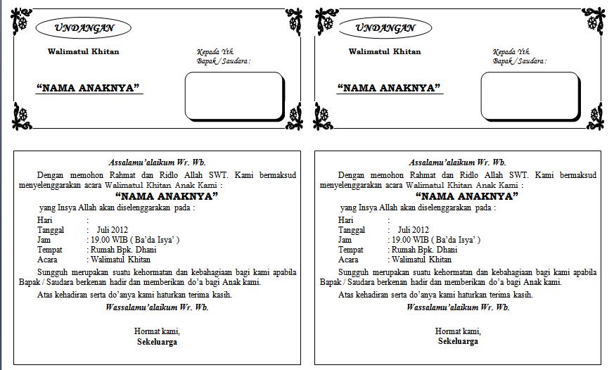 download desain kartu ucapan kelahiran bayi bisa di edit. Undangan Buat Walimatul Khitan Ismail Lahinta