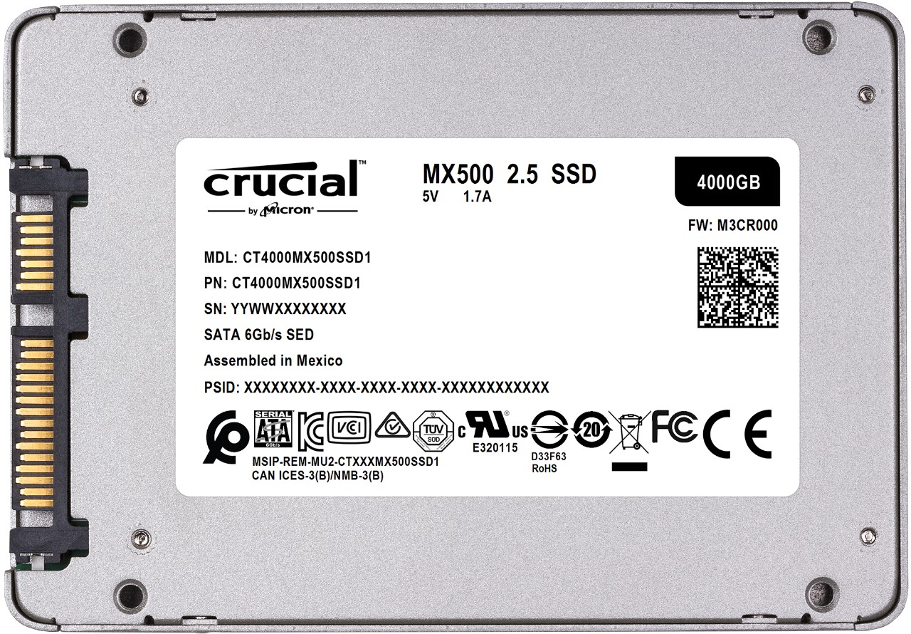 Crucial презентувала новий SSD-накопичувач MX500 ємністю 4 ТБ