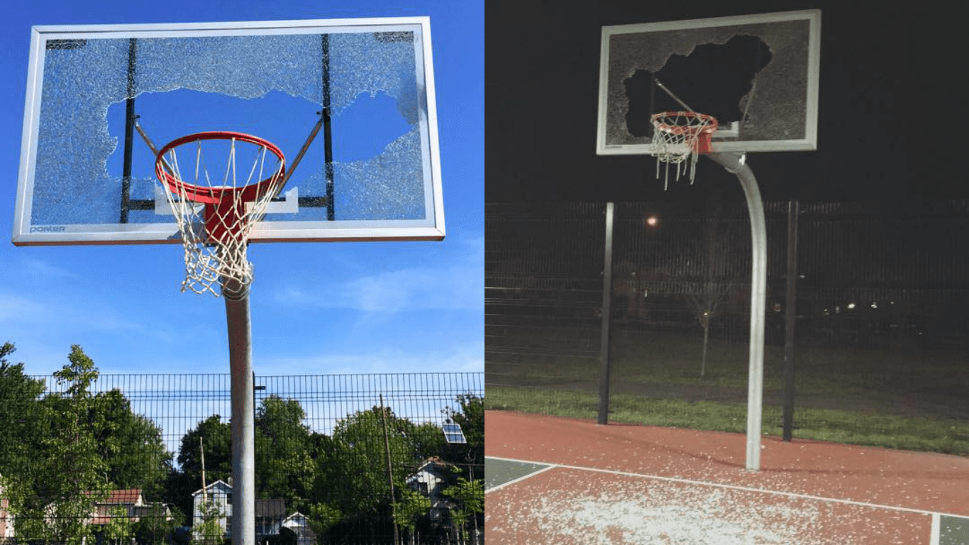 broken backboard