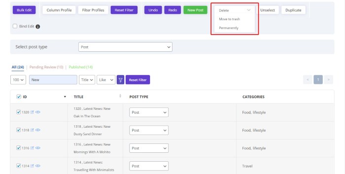Cara menghapus postingan di marketplace