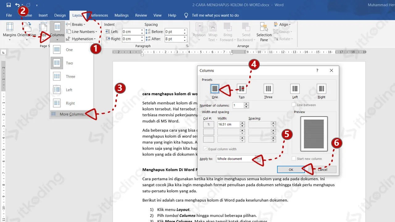 Panduan Cara Menghapus Kolom di Word dengan Cepat