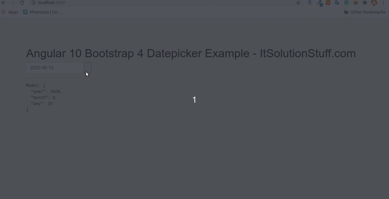 Select a date · inline version. How to use Bootstrap Datepicker in Angular 10