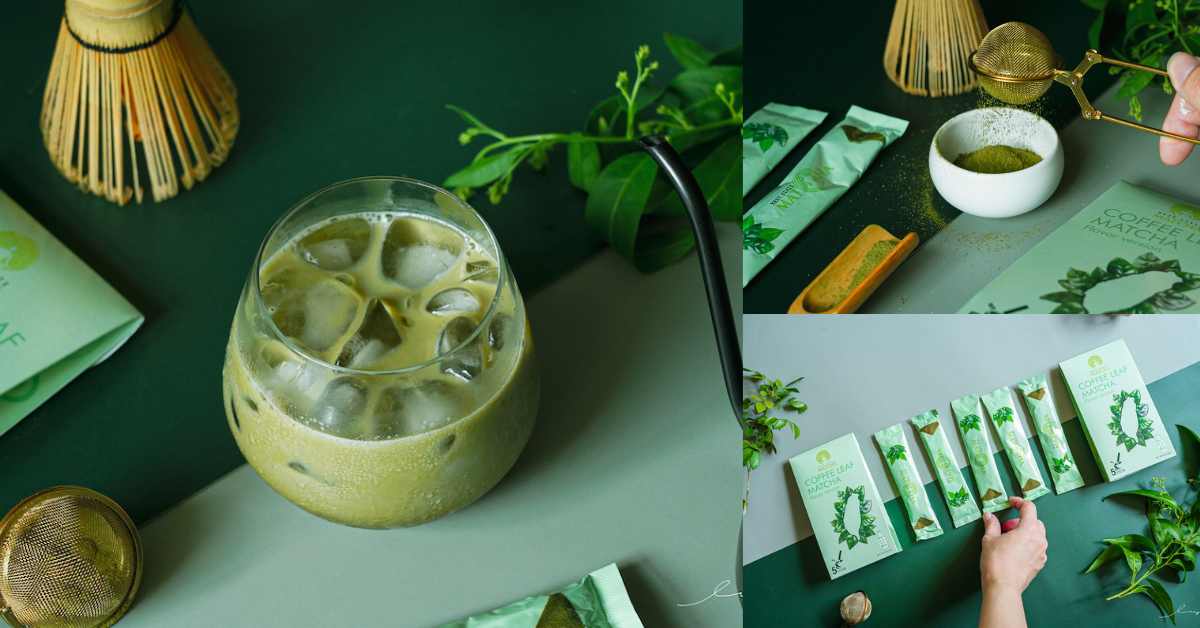 最佳狀態咖啡葉抹茶 |在家也能喝到漸層抹茶拿鐵，嚴選日本職人抹茶、台灣在地的咖啡葉，抹茶控絕對要入手！