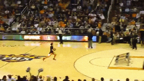 Guy Dunks Himself Through Basketball Hoop Phoenix Suns Gorilla Original Boy Gets Dunked Animated Gif