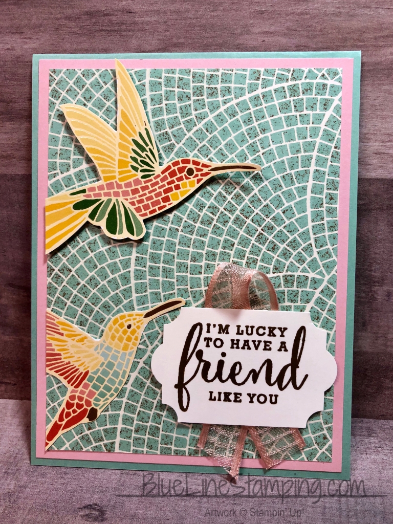 A Mosaic Card Blue Line Stamping