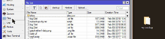 Backup mikrotik winbox configuration