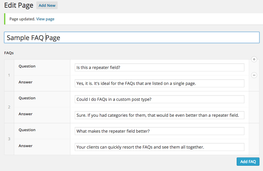 The acf repeater fields allows you to display your complex acf fields in a easy way on your pages and templates using different visual renderings. Custom Post Types Vs Acf Repeater Fields James Steinbach