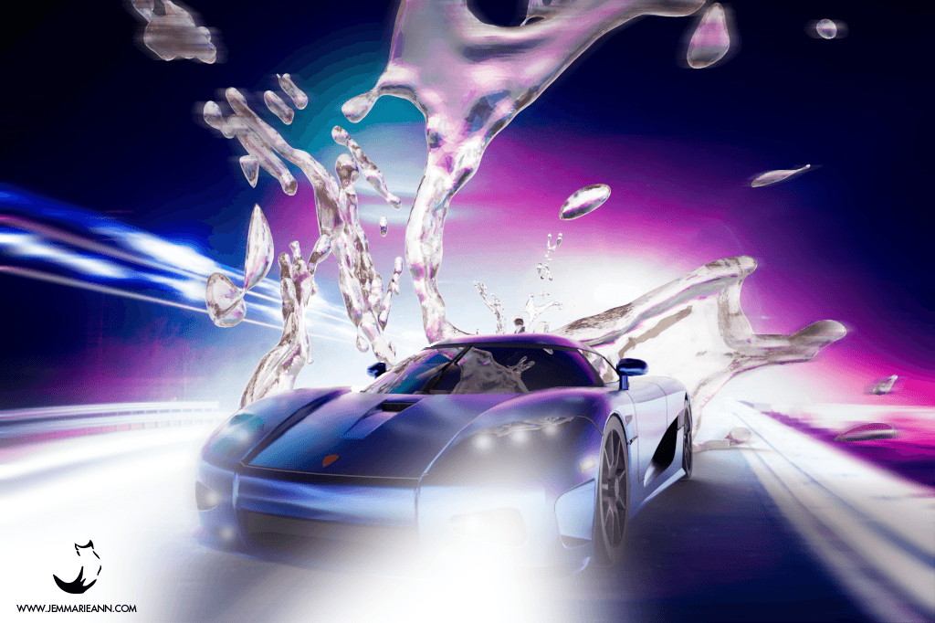 Adobe Dimension Experiment Cars Nightscape And Water Splashes Jemmarie Bocalbos
