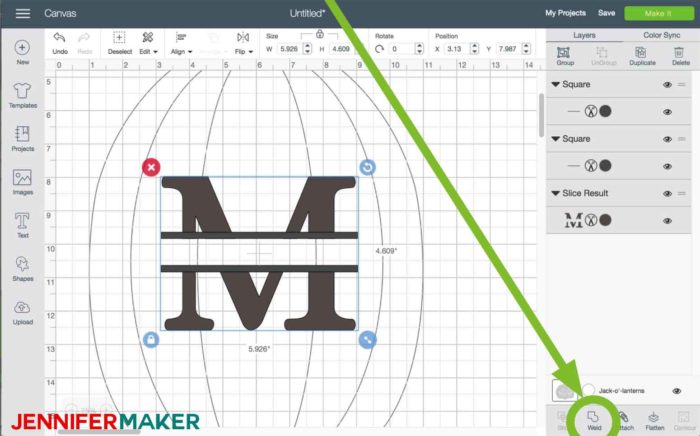 This tutorial shows how to create a split monogram in cricut design . Cricut Split Monogram Tutorial Free Svg Jennifer Maker