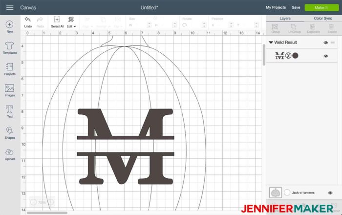 Choose a font that is big and bold and chunky for the best effect. Cricut Split Monogram Tutorial Free Svg Jennifer Maker